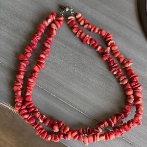 Red Coral Beaded Necklace